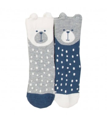 Kite Clothing 2 pack Beary Socks (Grey/Blue)